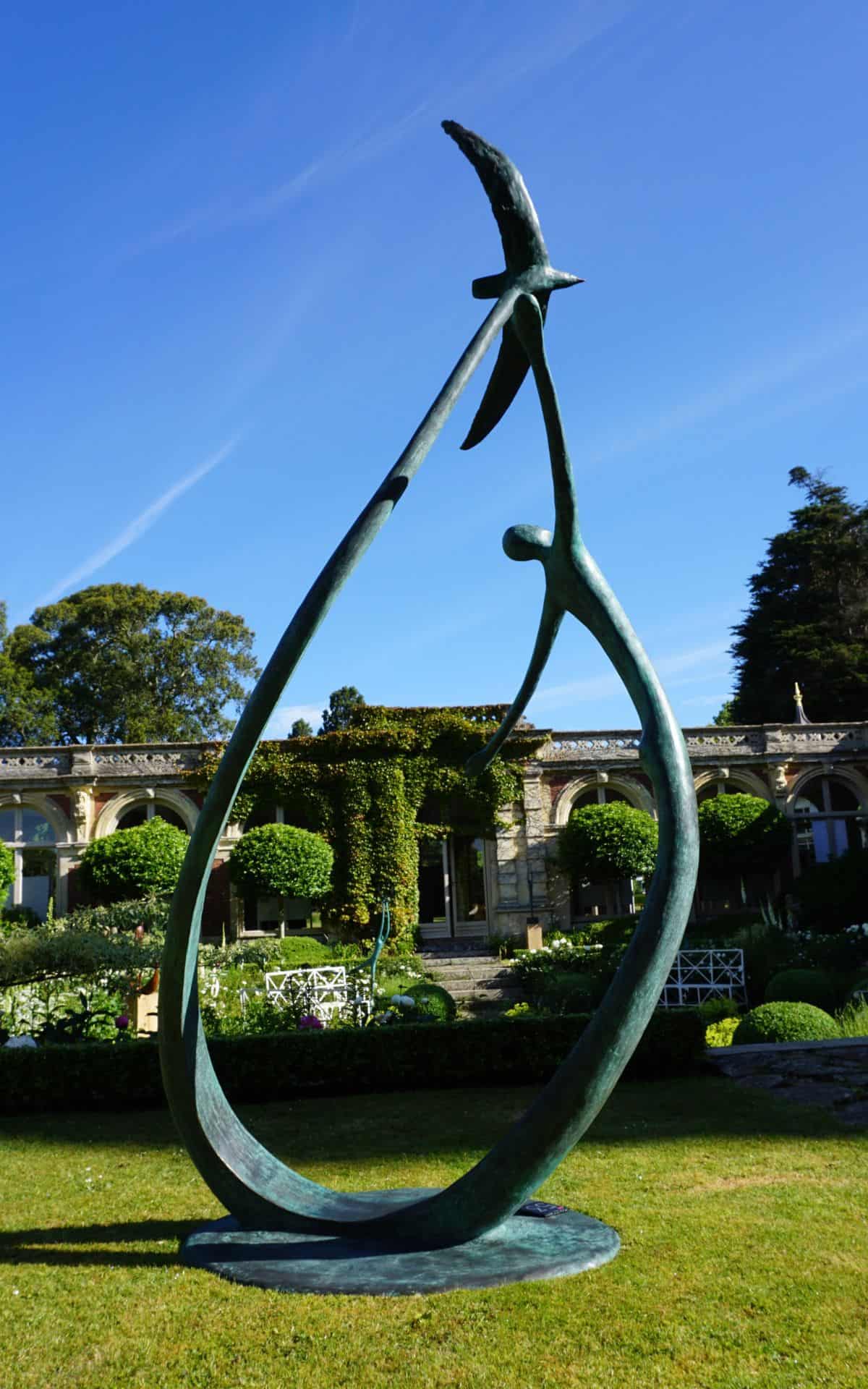 A sculpture by UK contemporary sculptor, Jeremy Moulsdale, titled Wind Beneath My Wings.